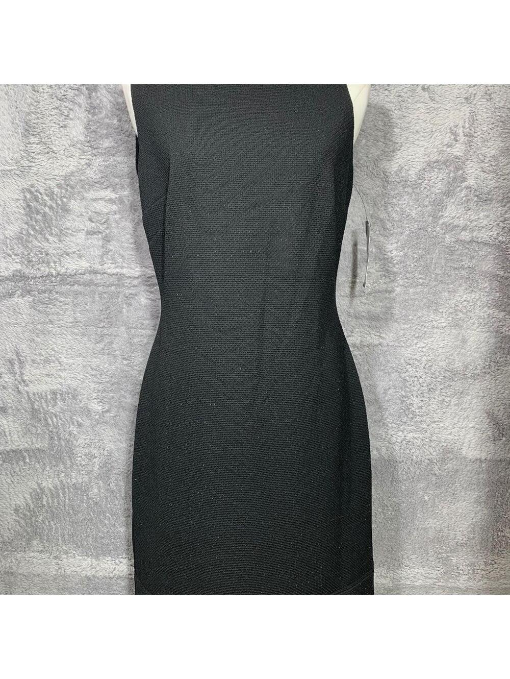 American Living Sheath Dress Womens 4 Black Metallic Funnel Neck Sleeveless New